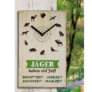 Dies + Das von revieralarm Wanduhr „Jäger haben viel Zeit“ 77833000