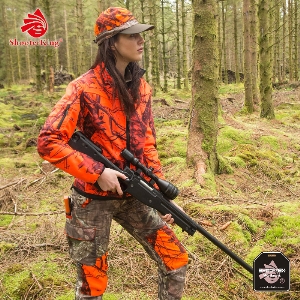 AKAH Artikel von Shooterking Softshell Jacke Damen Mossy Blaze Orange Camo 81253003