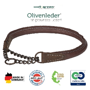 Hundeartikel von AKAH Olivenleder Halsung rundgenäht 90081150